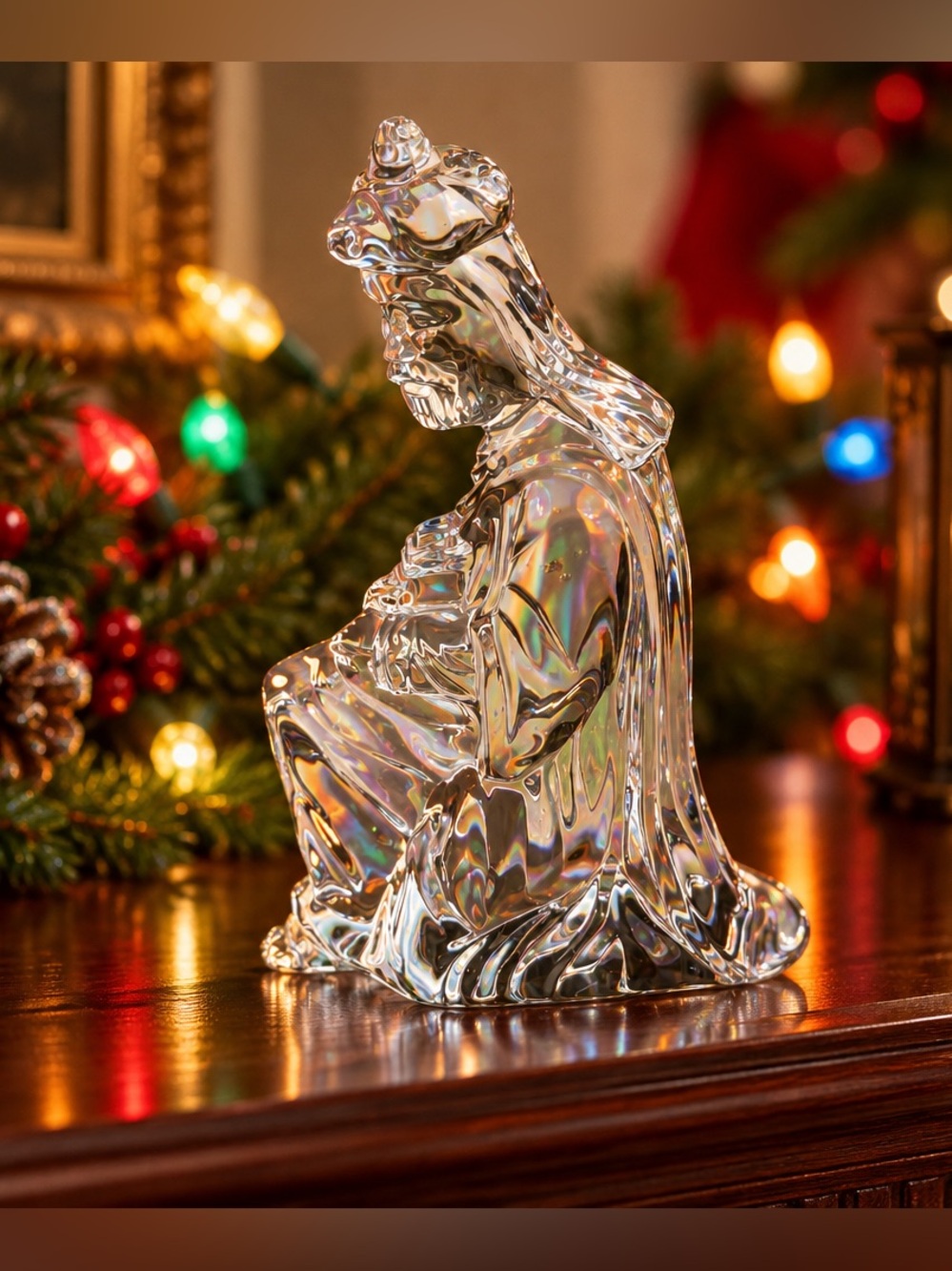 Waterford Crystal Melchior Wise Man Nativity Figurine Christmas Religious *Flaw